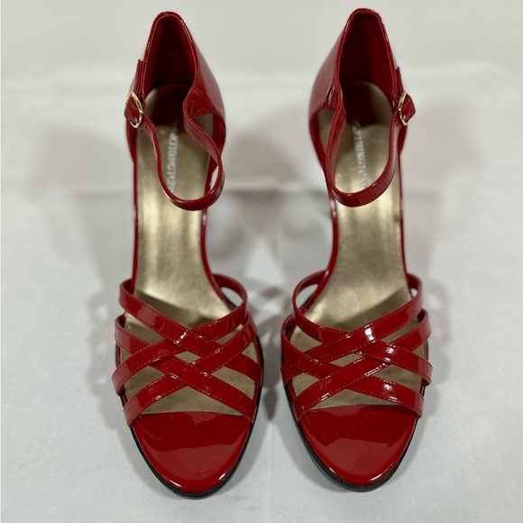 Worthington Sexy Red Heels open toe sandals with ankle strap 4 inch heel. - Picture 2 of 9